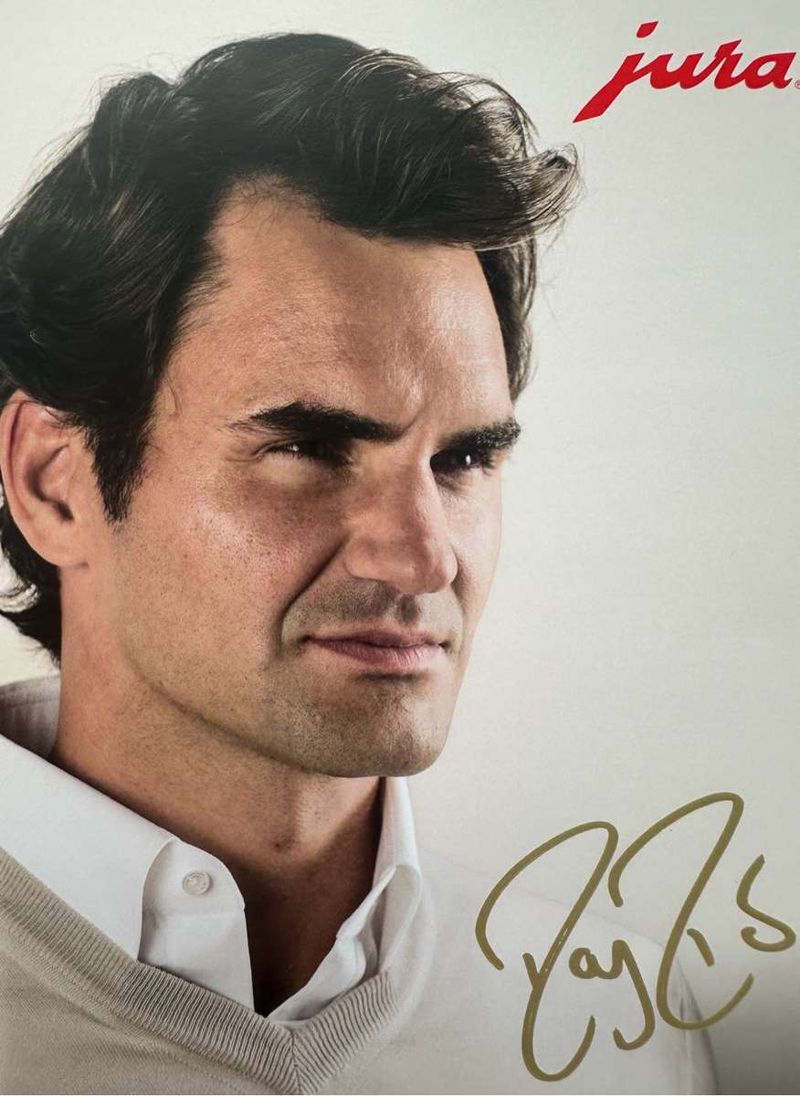 AUTHENTIC AUTOGRAPH BY ROGER FEDERER - ON RF JURA CARD