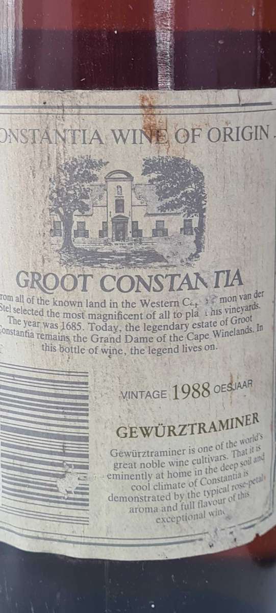 (Read) 1988  Groot Constantia vintage wines