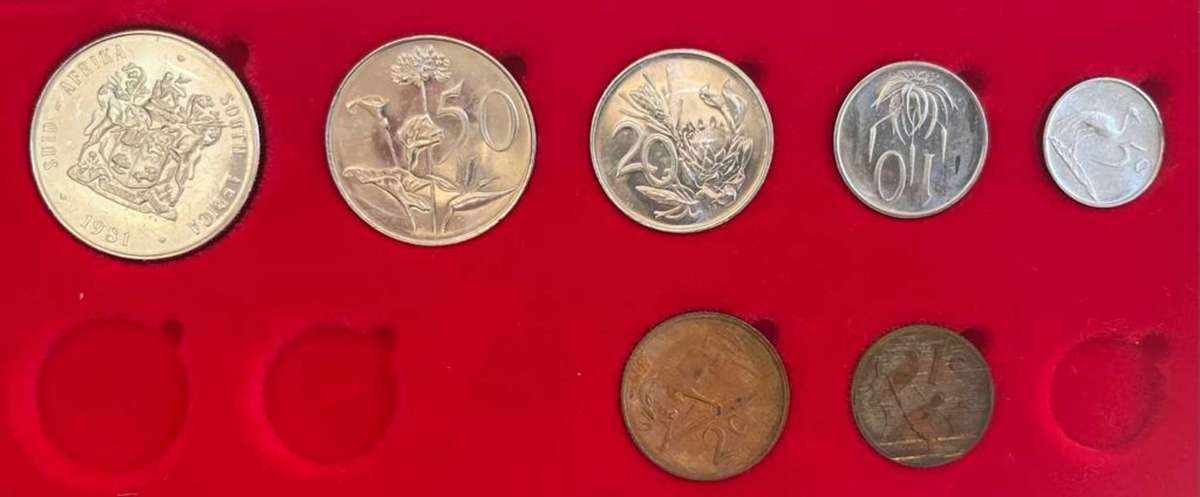 1981 RSA PARTIAL PROOF SET. NO 1/2 CENT