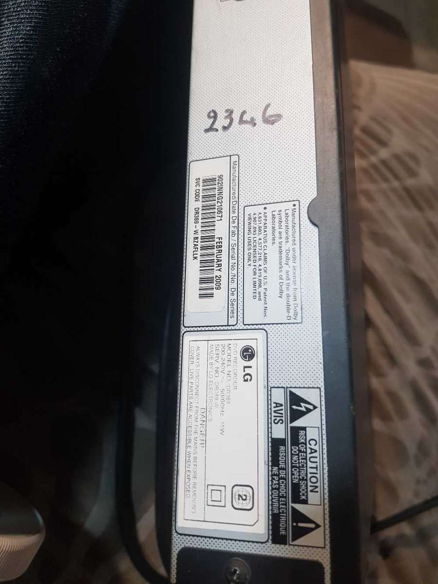 LG DVD recorder dv389
