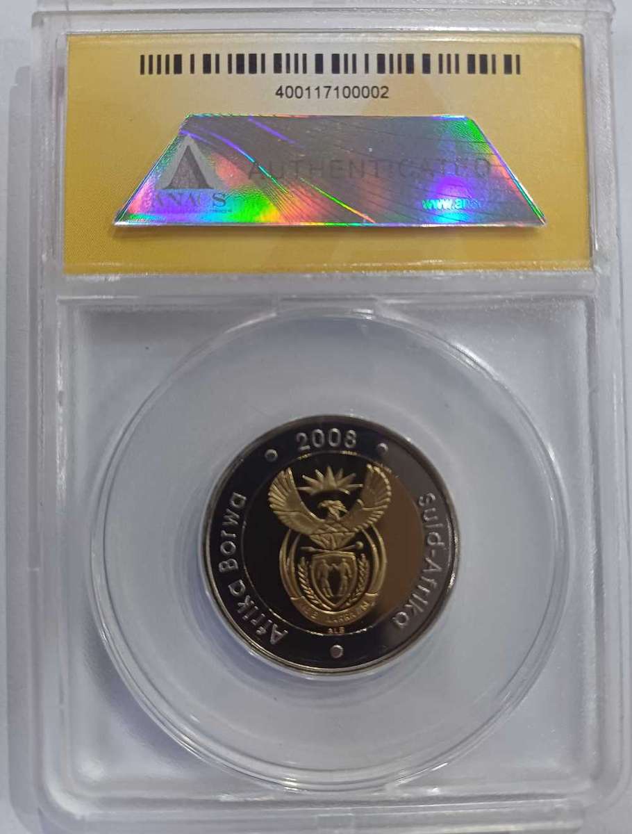 PROOF 70 DEEP CAMEO 2008 90th NELSON MANDELA 5RAND NOT MANY AROUND IN THIS GRADE