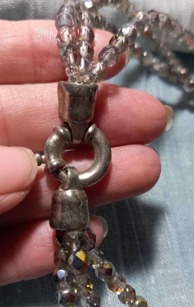 Lovely Aurora Borealis Rondelle Beads Choker Necklace