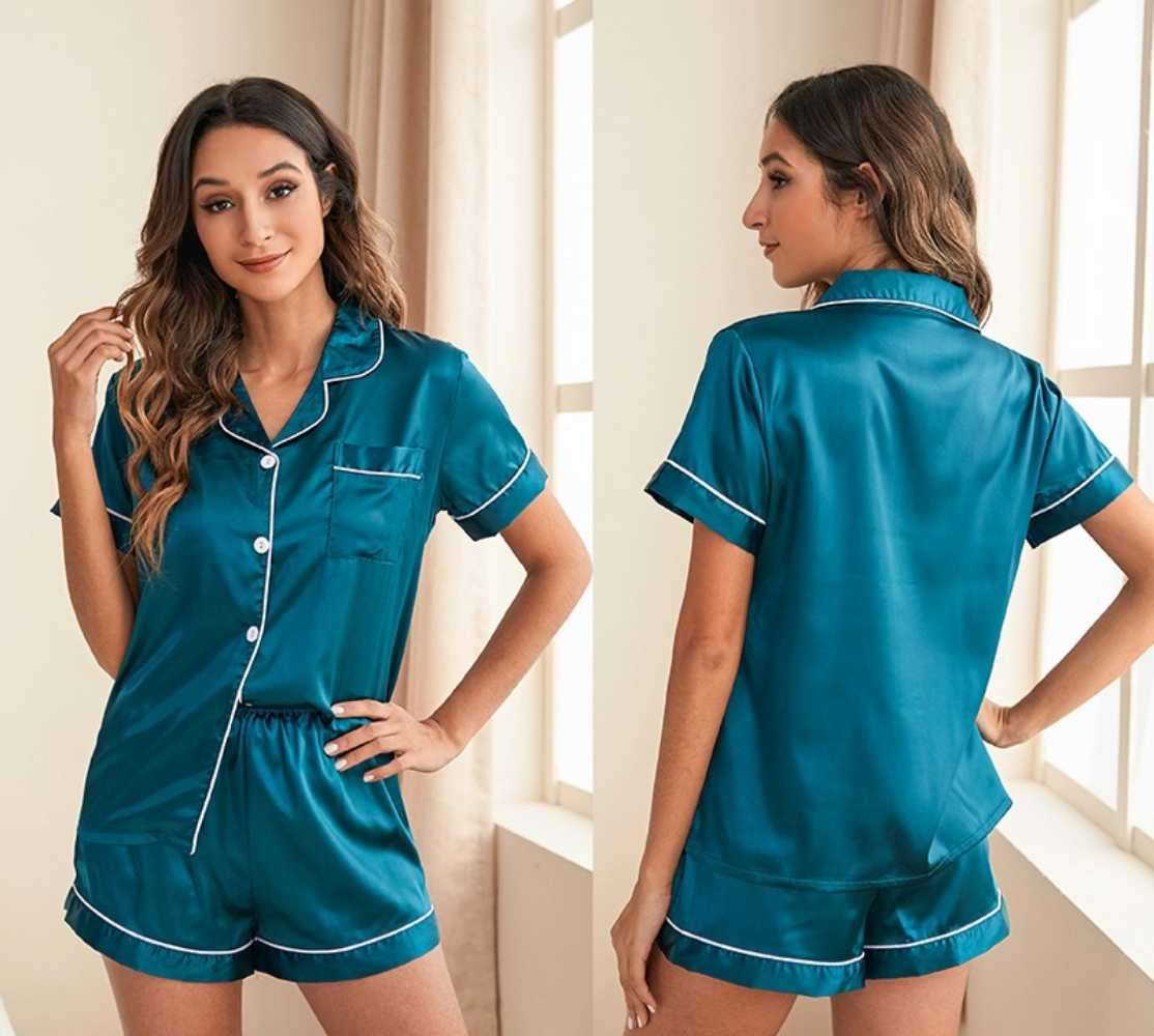 satin pyjamas 2 piece short