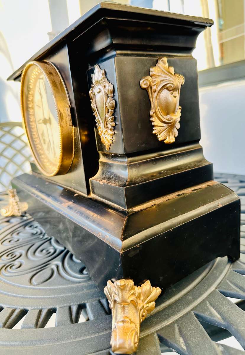 Ansonia Cast Iron Mantel Clock circa Late 1800s