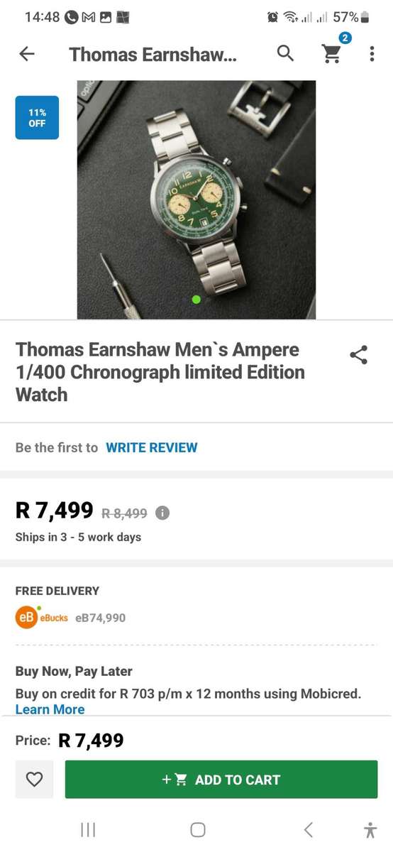 Thomas earnshaw 1/400 Chronograph