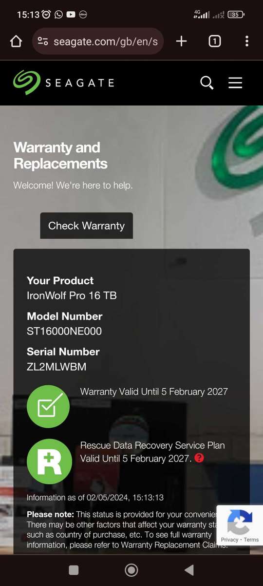 16TB Ironwolf NAS + Warranty