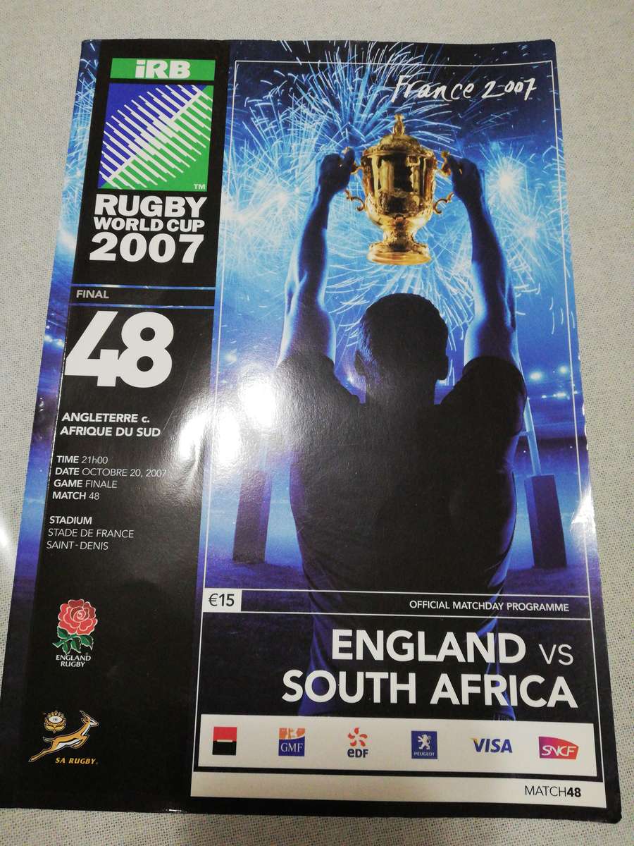 Springboks vs England RWC 2007 Final Match Programme