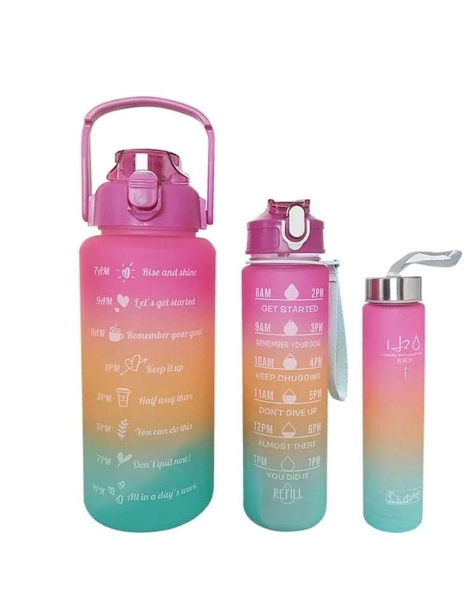 3pc motivational bottle water bottles