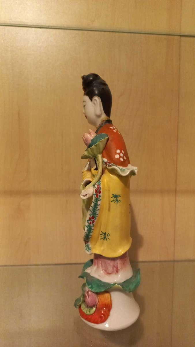 Vintage Chinese mythological figurine- He Xiangu