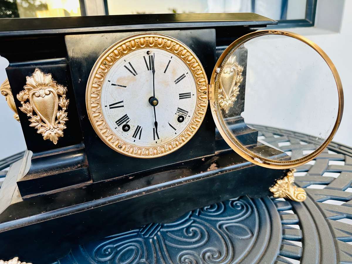 Ansonia Cast Iron Mantel Clock circa Late 1800s