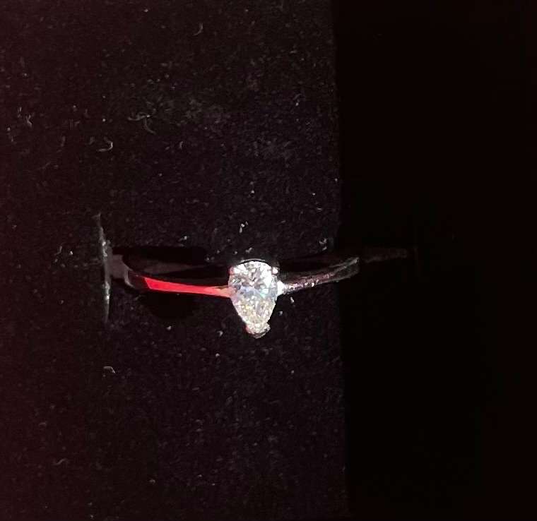 0.28ct Pear Cut Diamond White Gold Ring