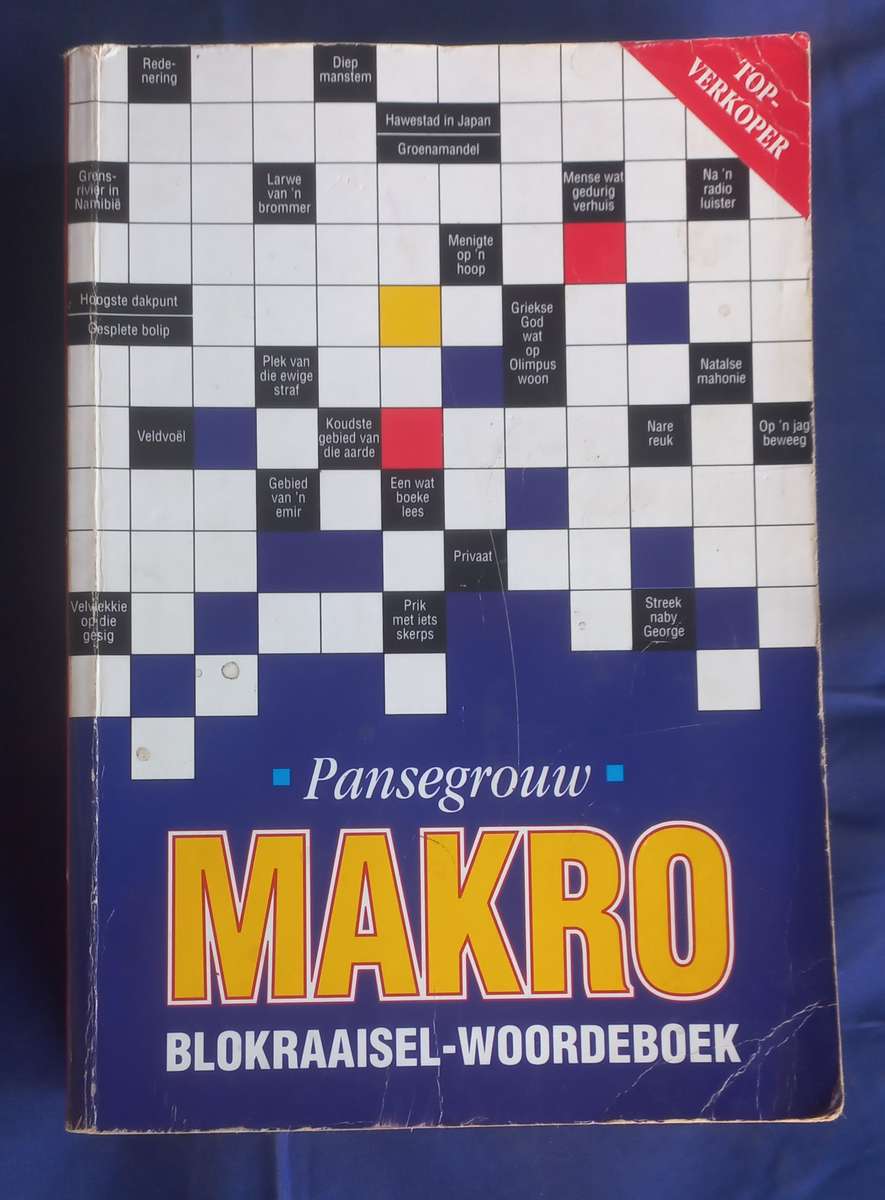 Pansegrouw Makro blokraaisel-woordeboek
