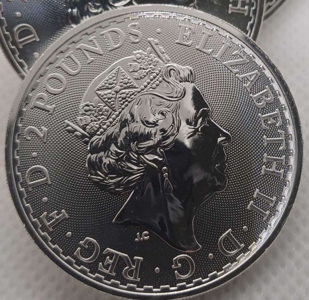 23x 2021 Pure 1oz Silvr 2Pounds Brittania coin bid per coin