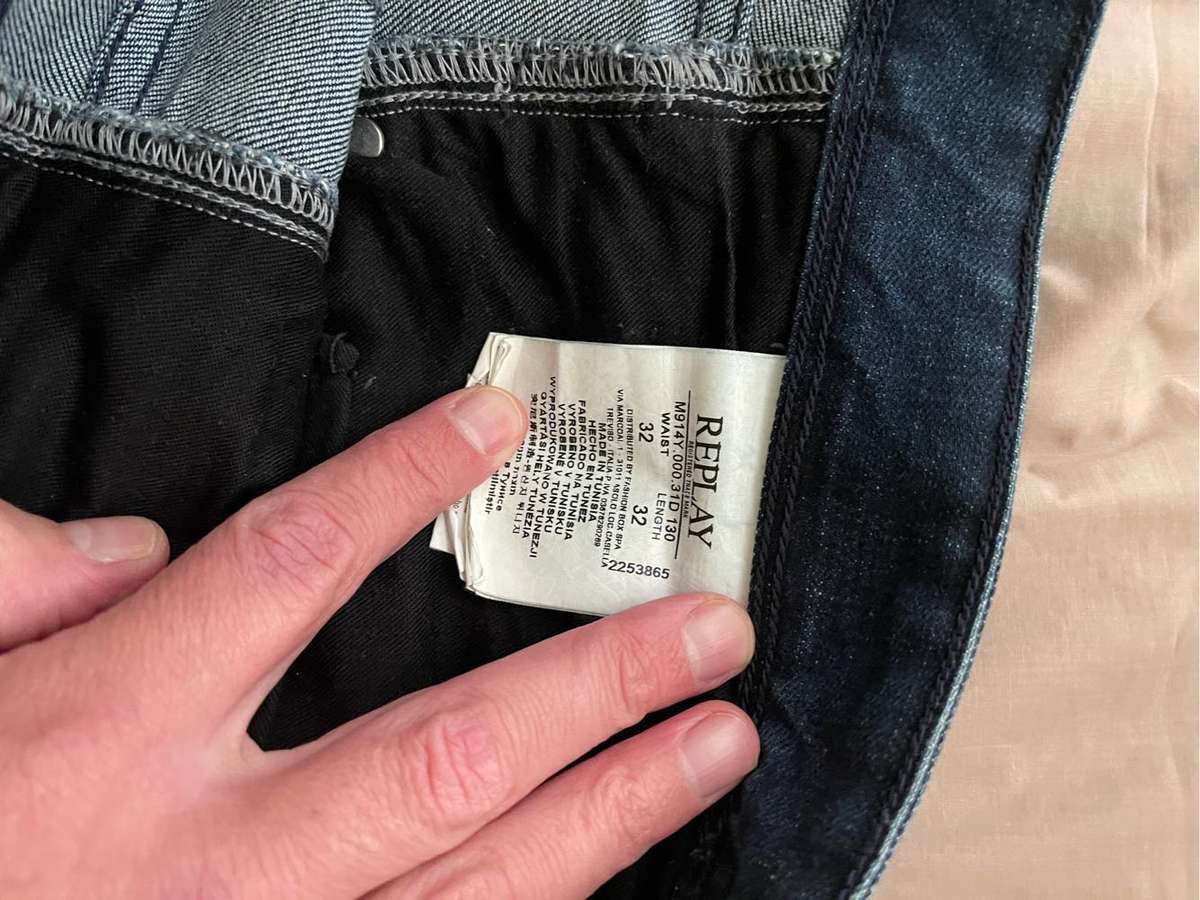 Replay anbass dark blue jeans size 32 medium great condition