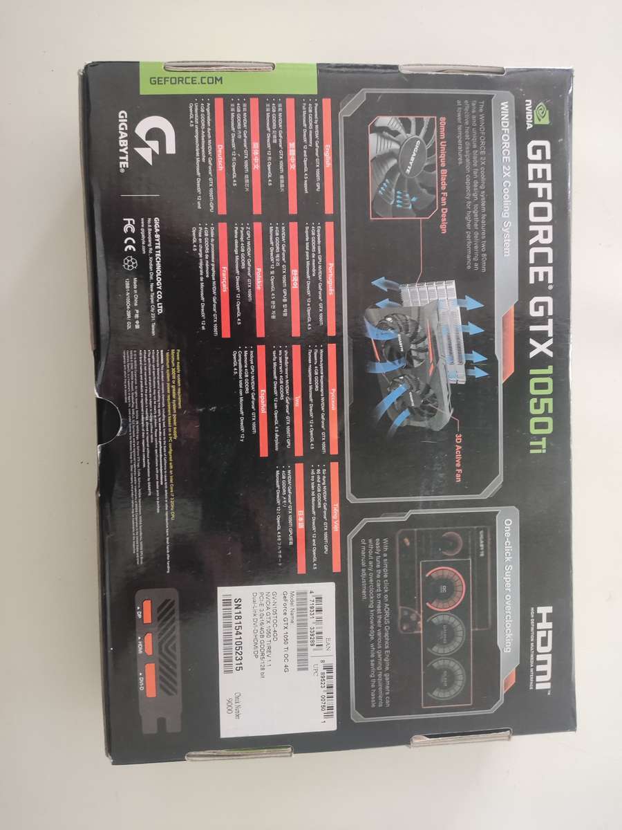 Gigabyte GTX1050 Ti 4GB GDDR5 Graphics card**No External power Needed**Amazing Little card