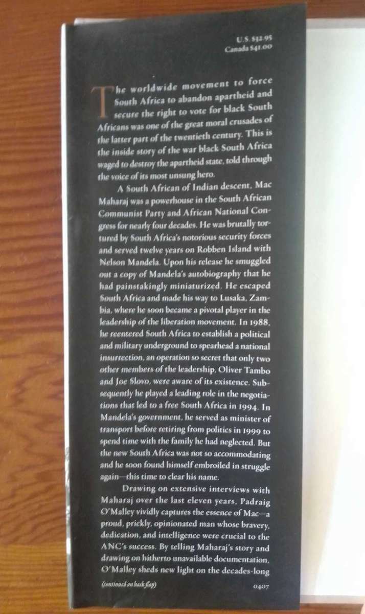 Shades of Difference: Mac Maharaj and the Struggle for South Africa by Padraig O'Malley