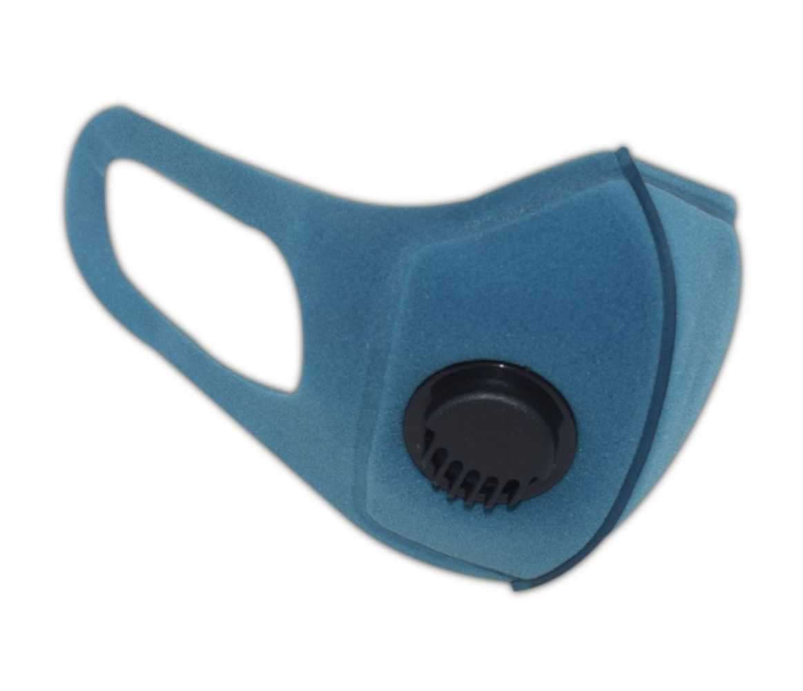 Face Mask - Reusable Sponge with 1 Breathing Valve - Teal Blue - 1`s