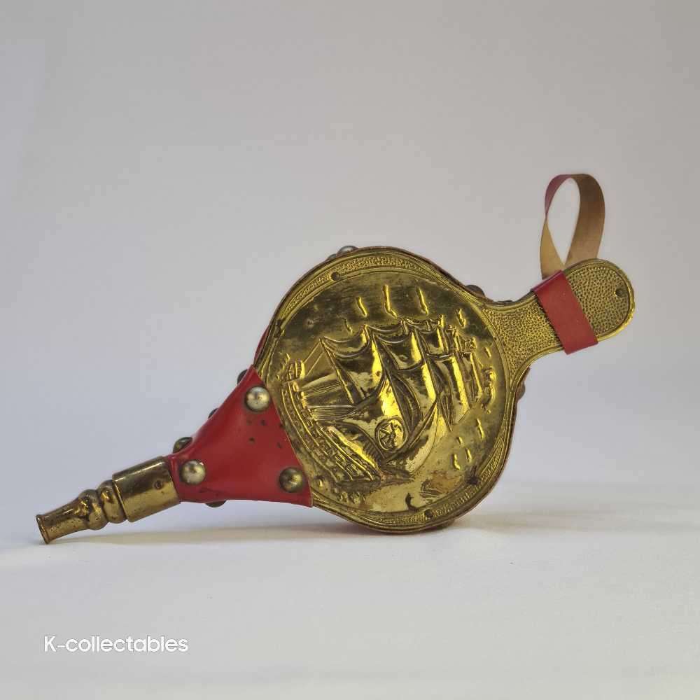 Antique Brass and Wooden Fireplace Bellows