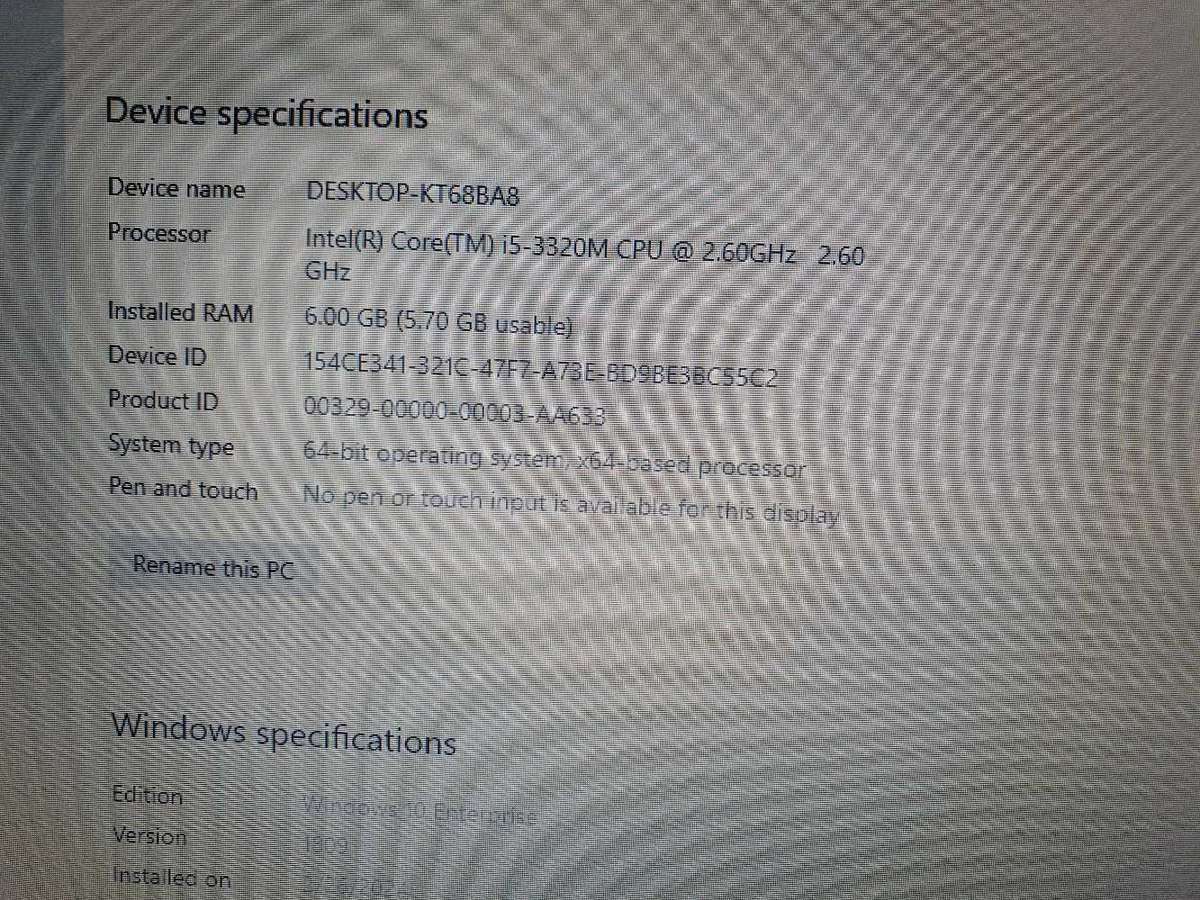 Laptop i5 3320M 6GB RAM 512 GB SSD