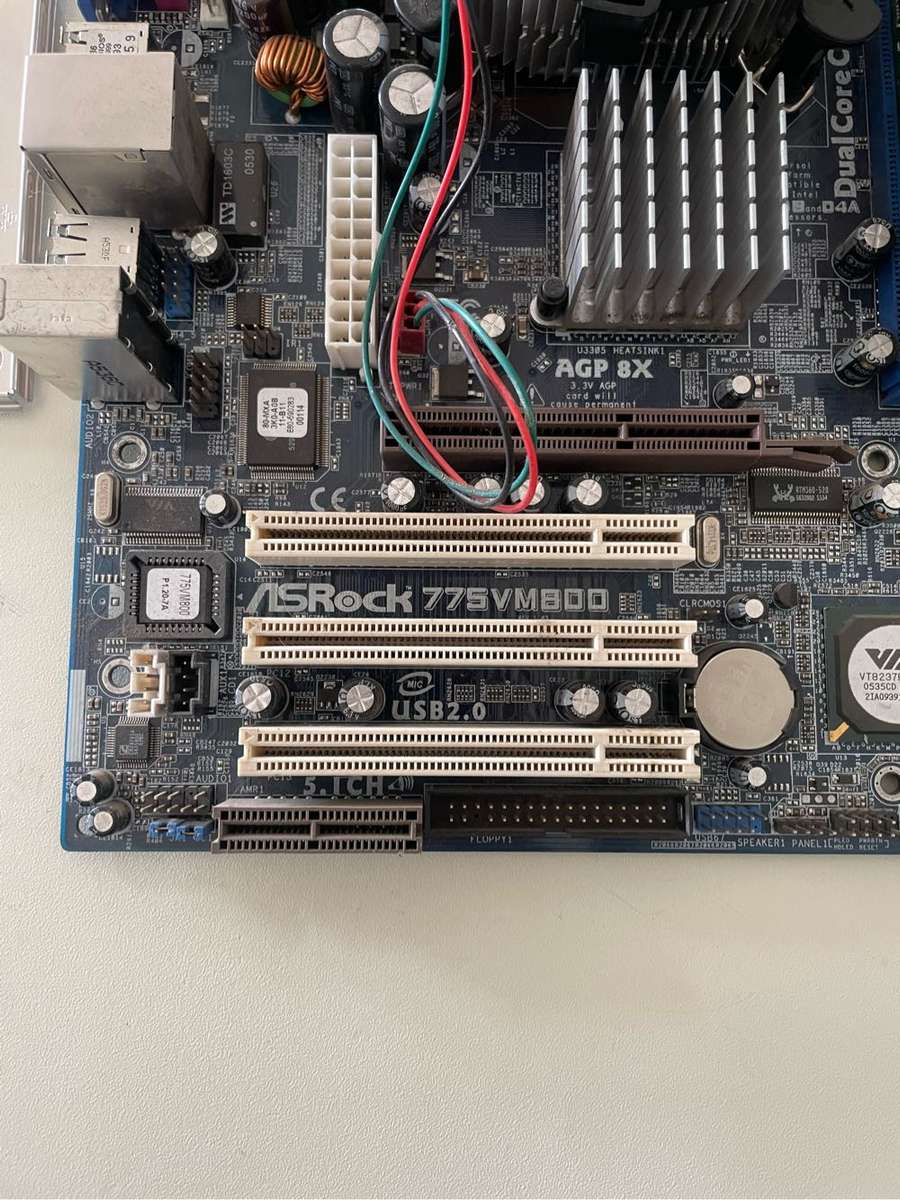 ASRock 775 Motherboard Combo**Been badly repaired**Sold as is