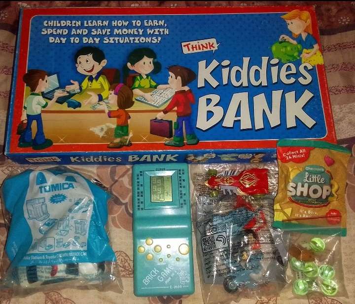 Vintage boardgames and handheld game and Mc Donald toys