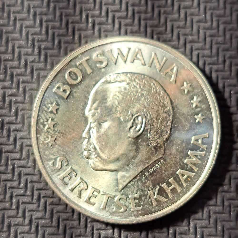 4 x silver coins. Botswana 50 cents, Independence 1966