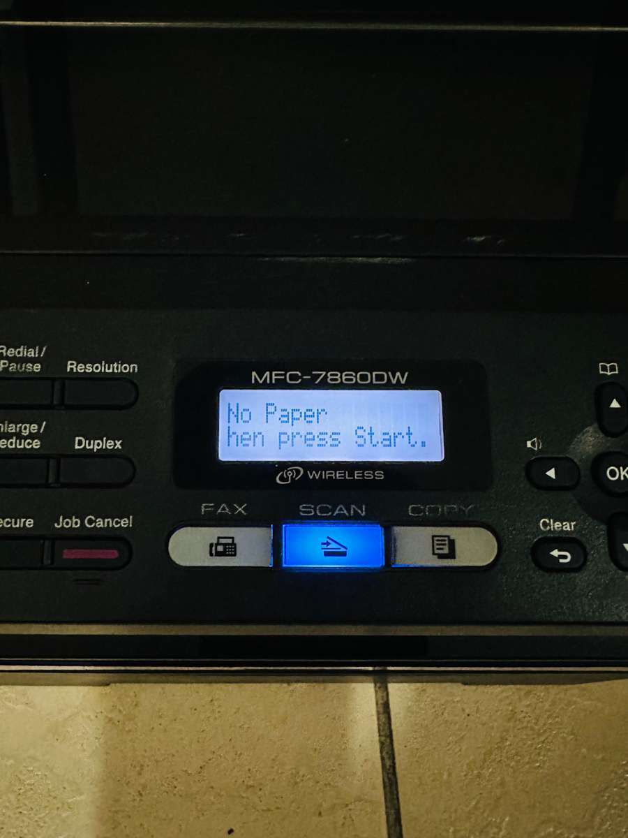 MFC-7860DW Mono Laser All-in-One + Duplex, Fax, Network, Wireless - PLEASE READ