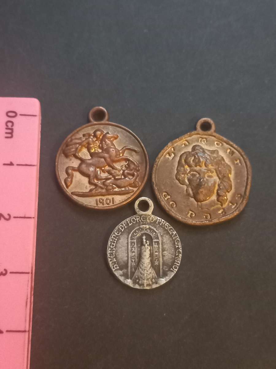 3 x Coin type pendants