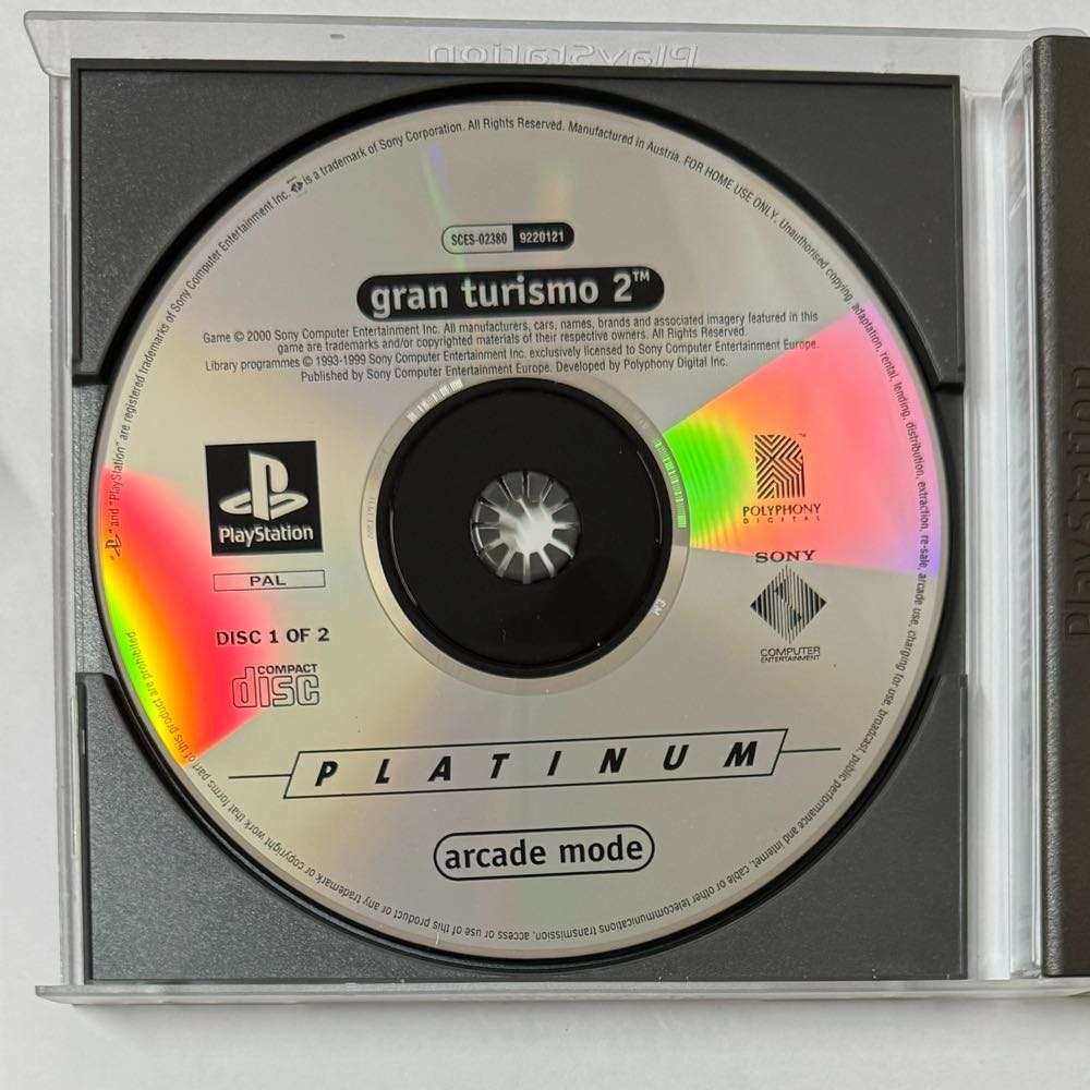 Playstation 1 : Gran Turismo 2 Platinum with owners manual