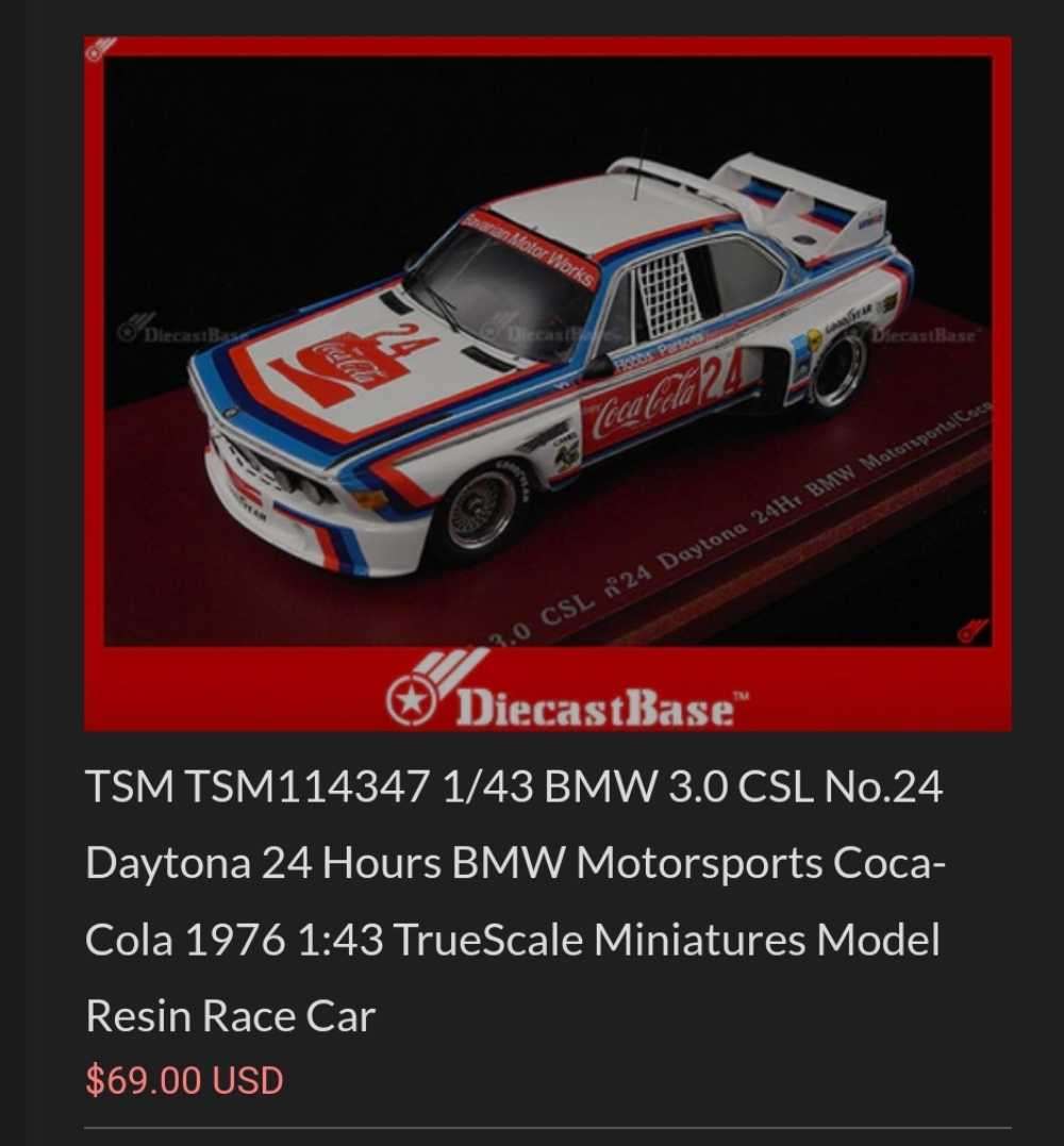 BMW Coca cola Race Car 1:43
