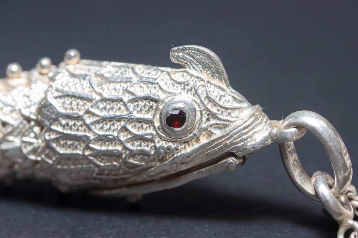 Articulated Fish Silver Pendant
