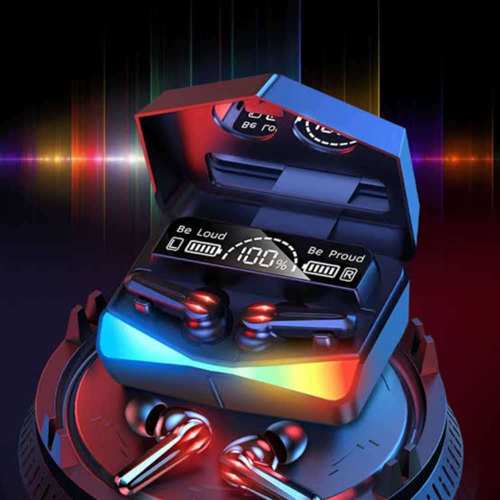 (Clearing Christmas stock) M28 Bluetooth Wireless Gaming RGB Lit Headset with Built in Power Bank