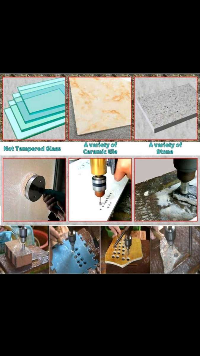 10PCS/SET Diamond Coated Hole Saw Core Drill Bit Tile Marble Glass Ceramic Stone Crystal Granite