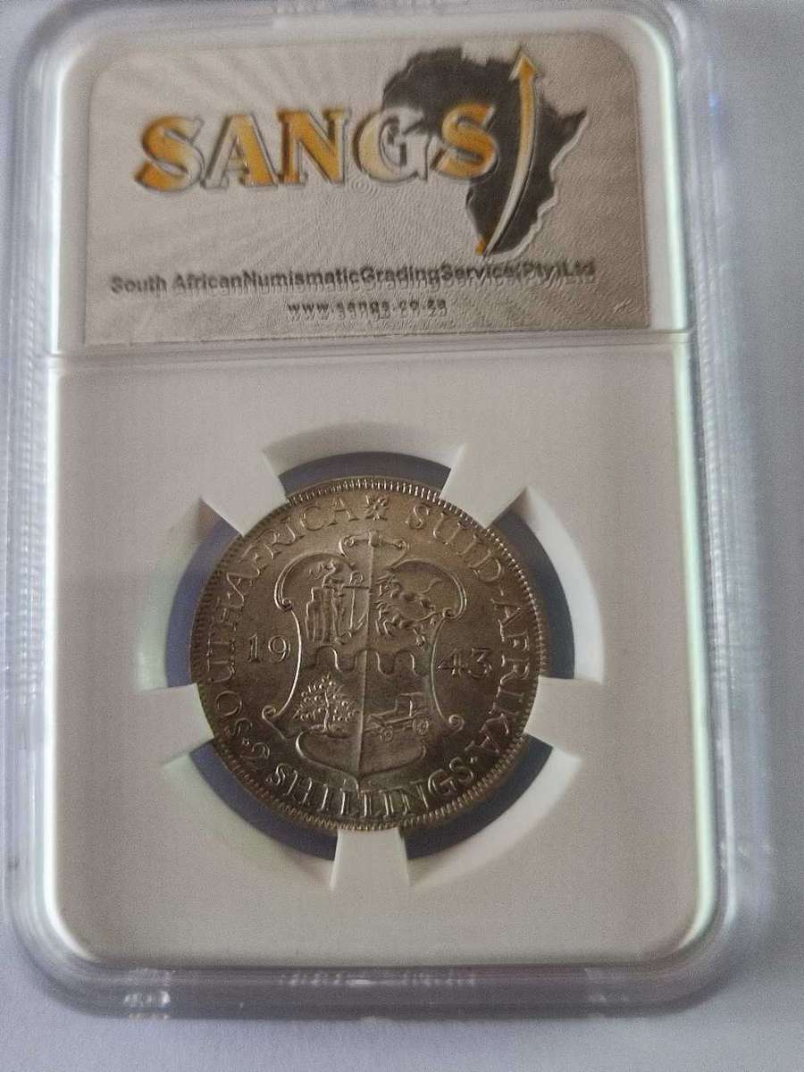 1943 SA 2Shilling AU53 Sangs