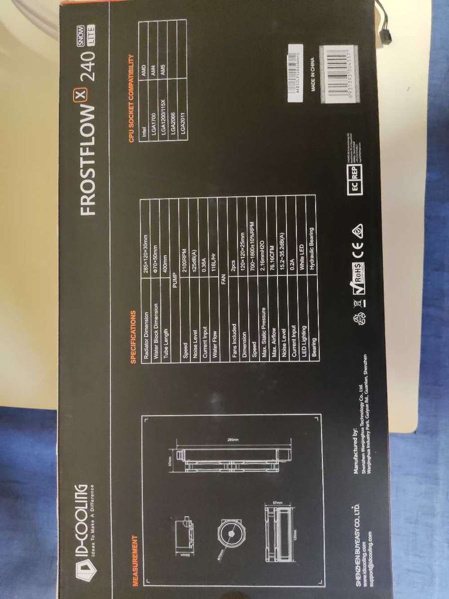 ID-Cooling Frost Flow 240mm AIO CPU Watercooler**Boxed**Intel and AMD Bracket included