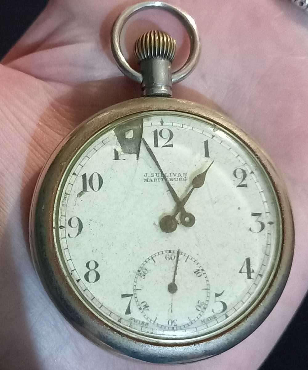 Vintage J. Sullivan Maritzburg Pocket Watch. Not working, as is.