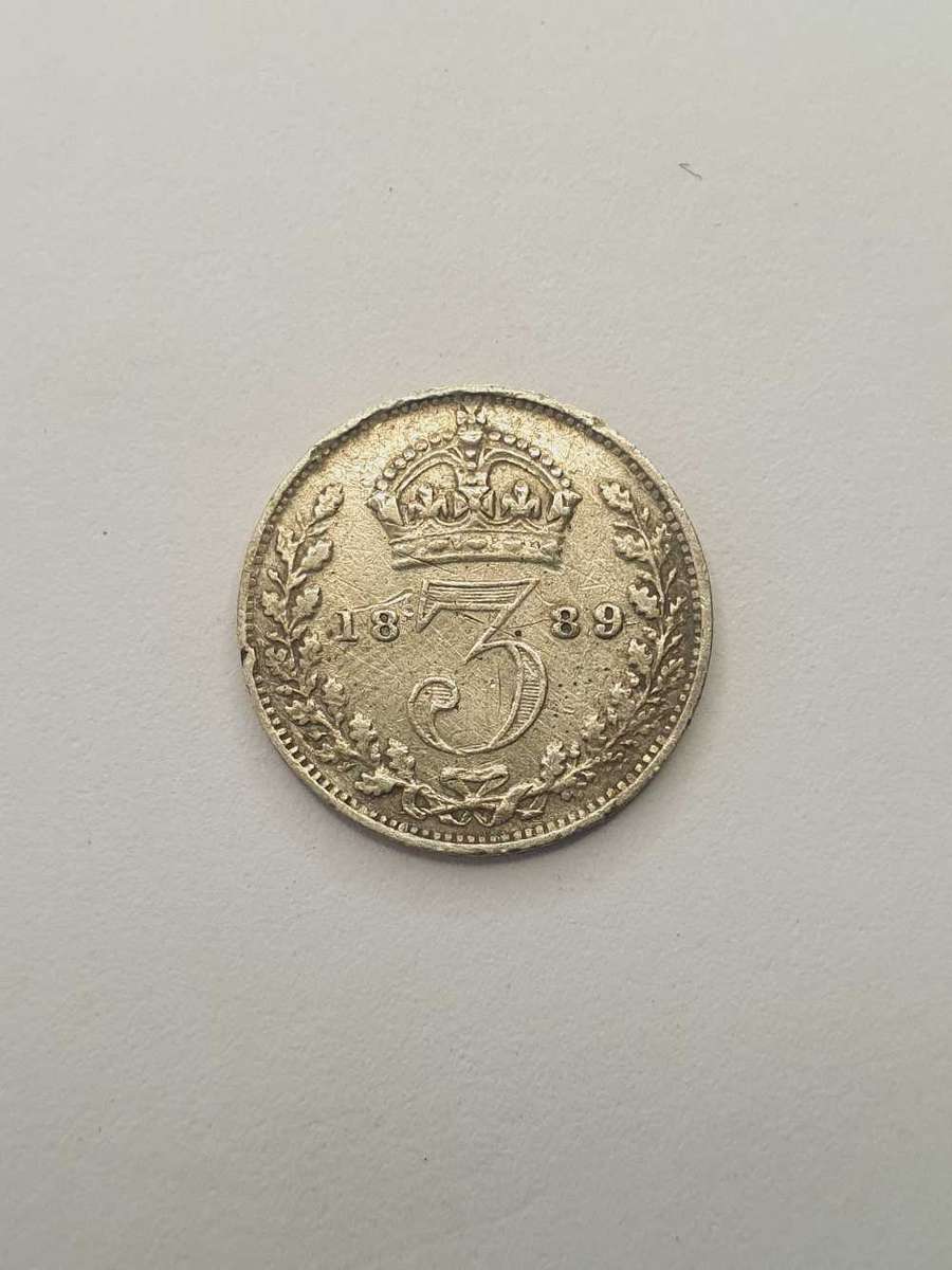 1889 Silver Sixpence coin Victoria