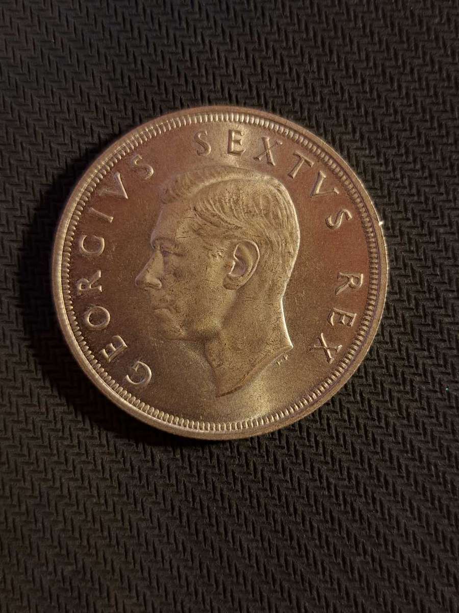 1952 silver 5 shilling coin