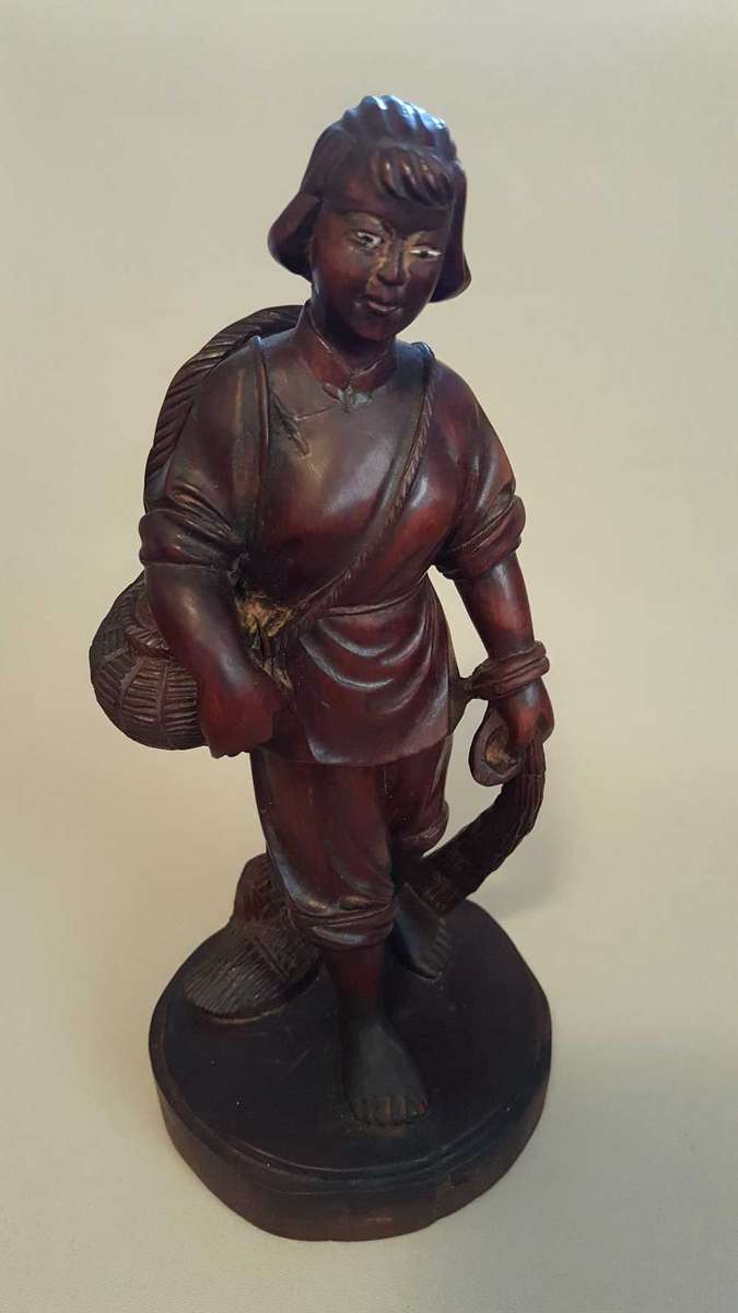 Vintage Chinese Rosewood Statue