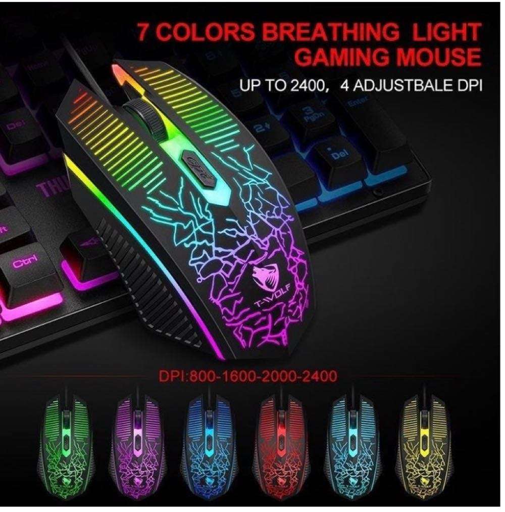 Gaming Mouse+Keyboard+PAD+Headset 4in1 -T-WOLF-TF-400 ***UNBOXED DEAL***