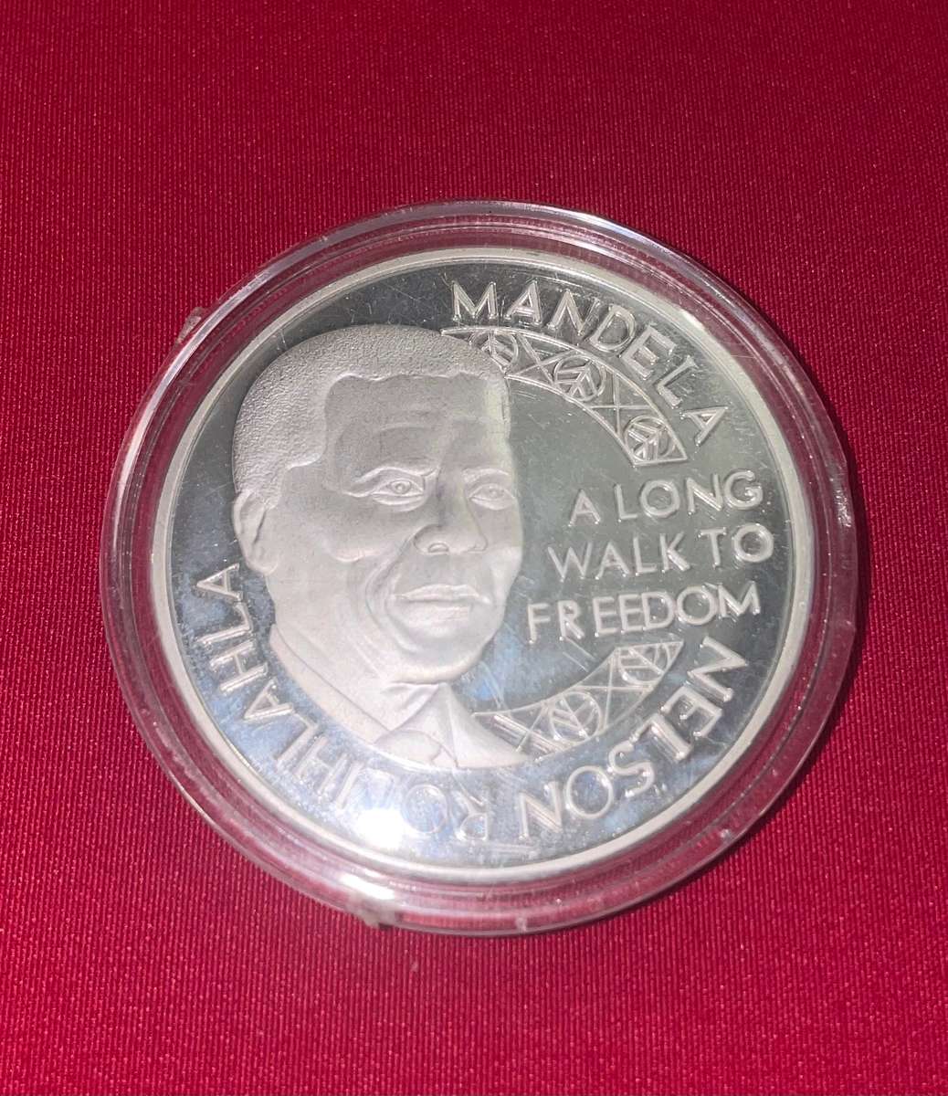 2001 1oz Mandela Silver Proof Medallion - Nobel Peace Prize 1993 - In Capsule