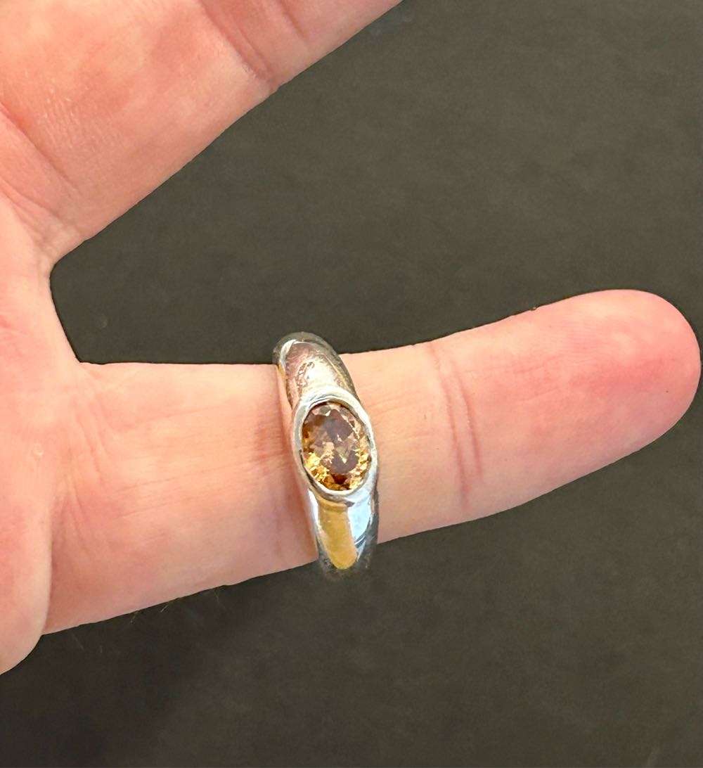 Beautiful sterling silver ring with gemstone.