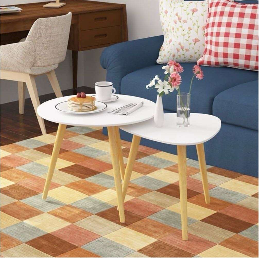 Nesting Side Coffee Table Decoration Stand - Set of 2 Designer Tables (S)