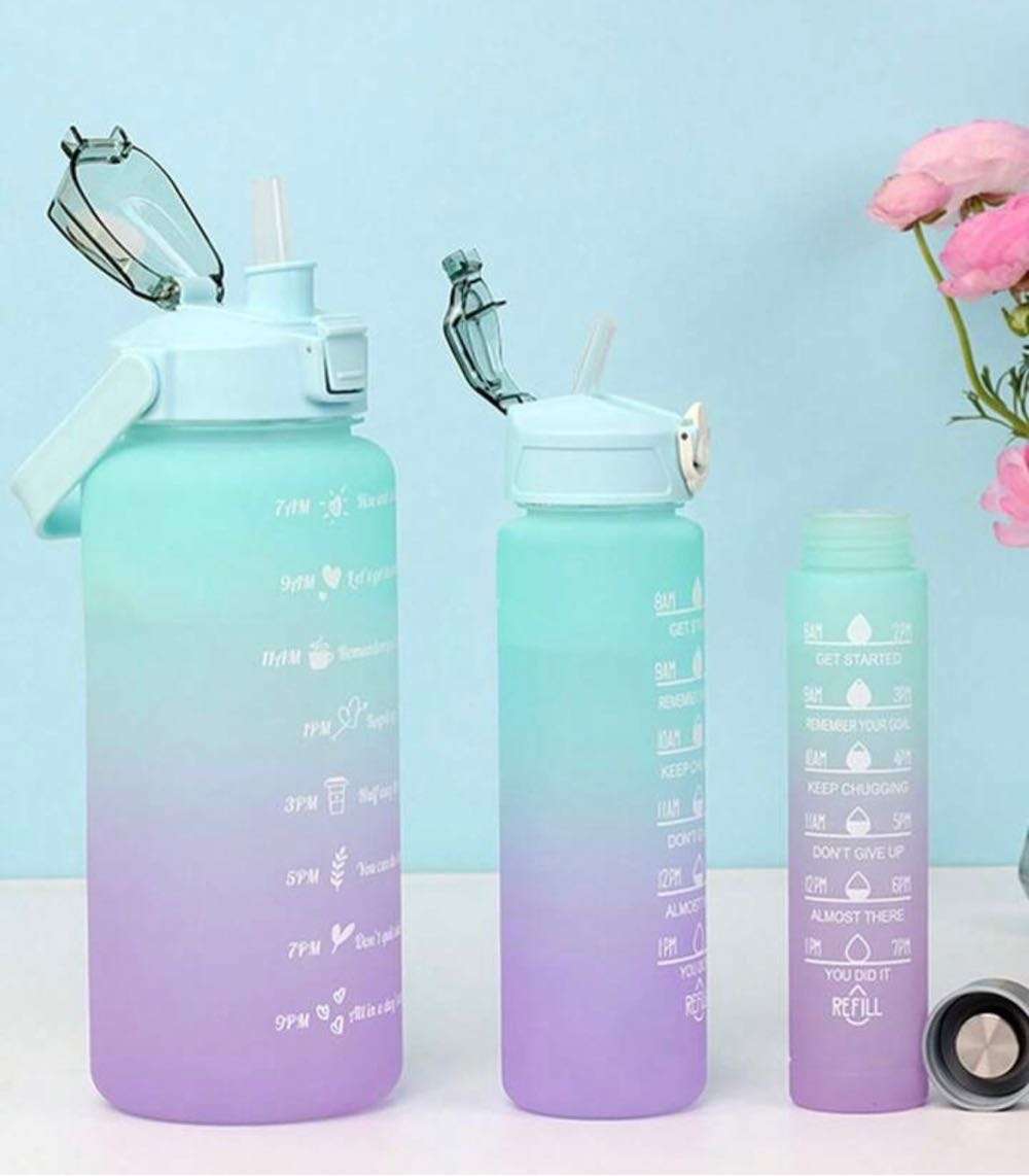 3 Piece Water Bottle Motivational bottle set