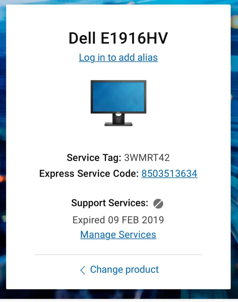 Dell E1916HV 18.5` LED Monitor VGA