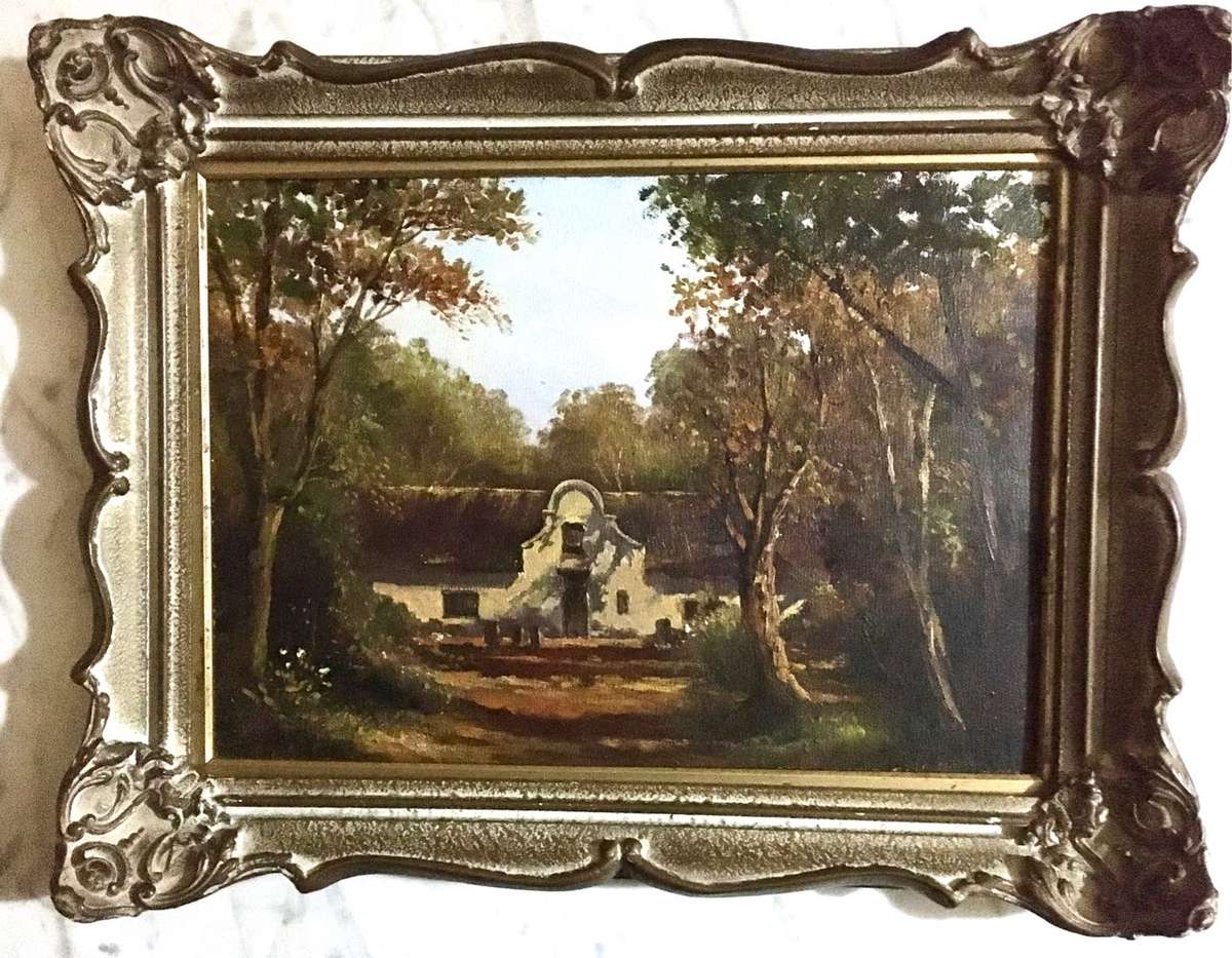 Charles Masser (SA) Cape Dutch House in landscape