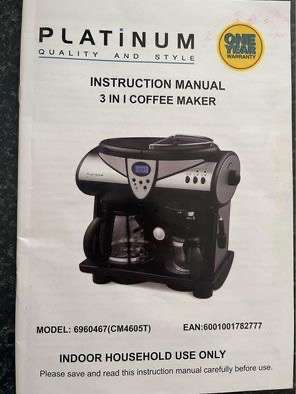 3in1 Coffee Machine - Platinum