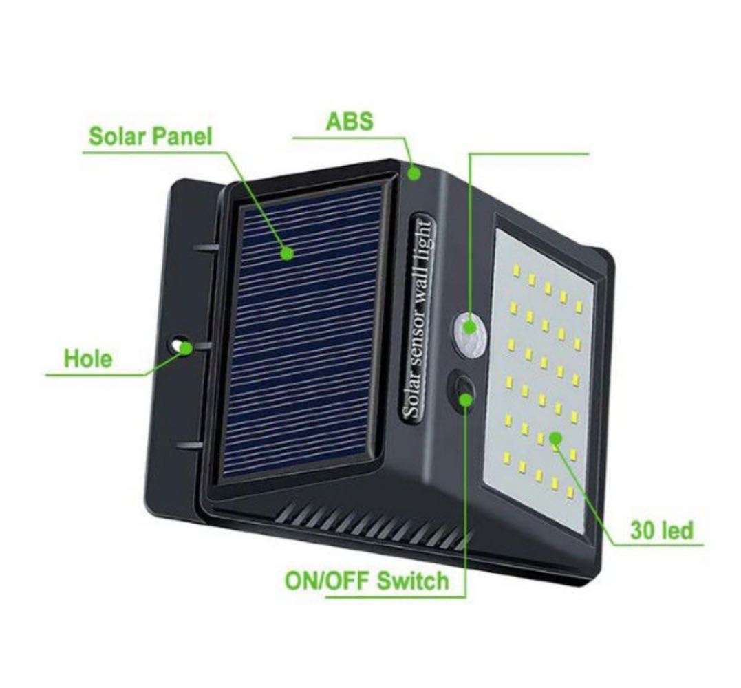 SOLAR POWERED LED WALL LIGHT with night sensors