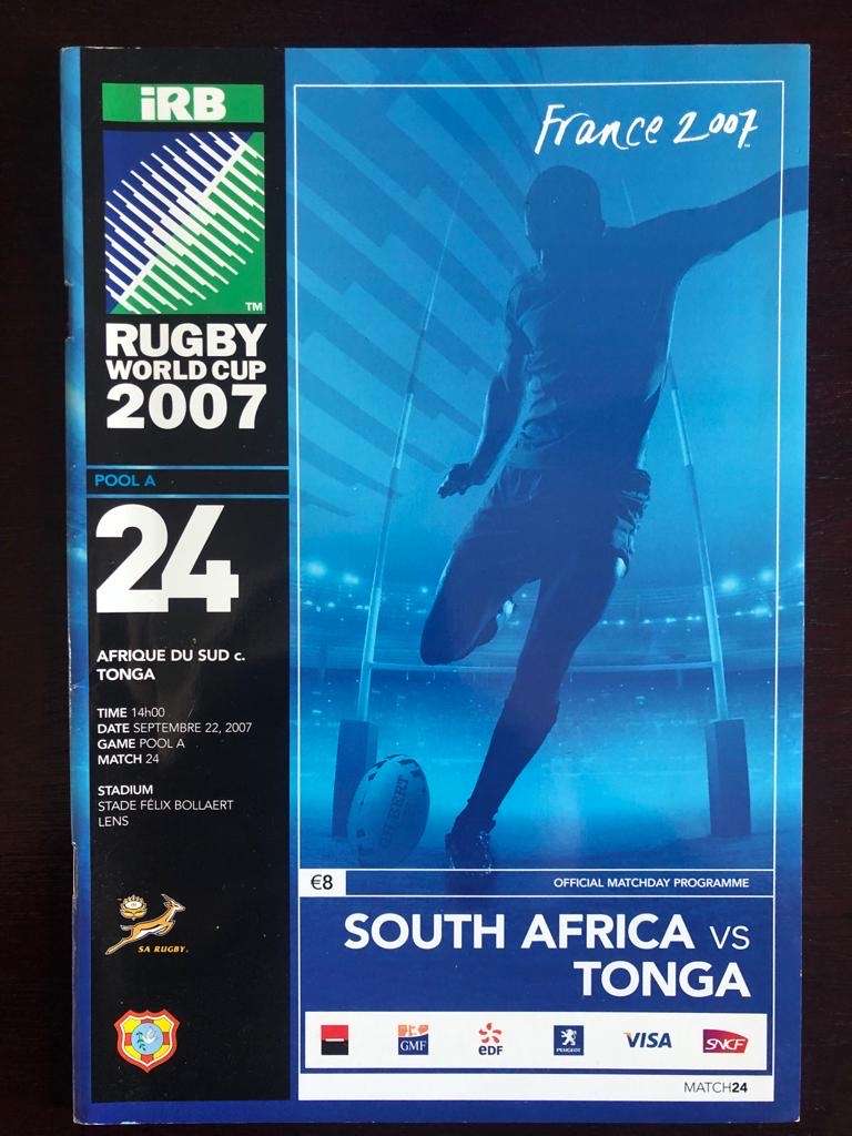 RWC2007 SA vs Tonga Rugby Matchday programme