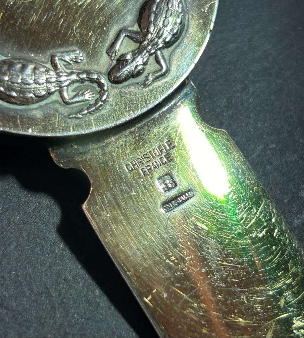 Christofle France tribal & crocodile letter opener.